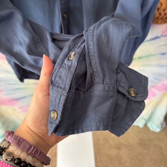 Lucky Brand Navy Casual Shirt cotton viscose blend mens XL button down men’s - Picture 5 of 8